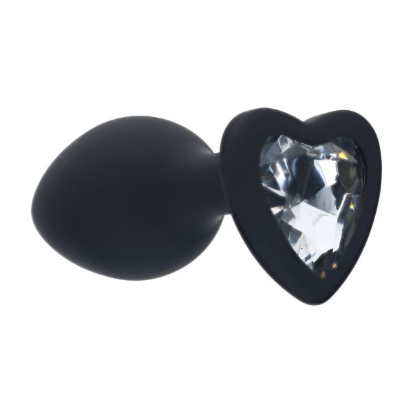 Ouch! Diamond Heart Plug anal petit - Noir