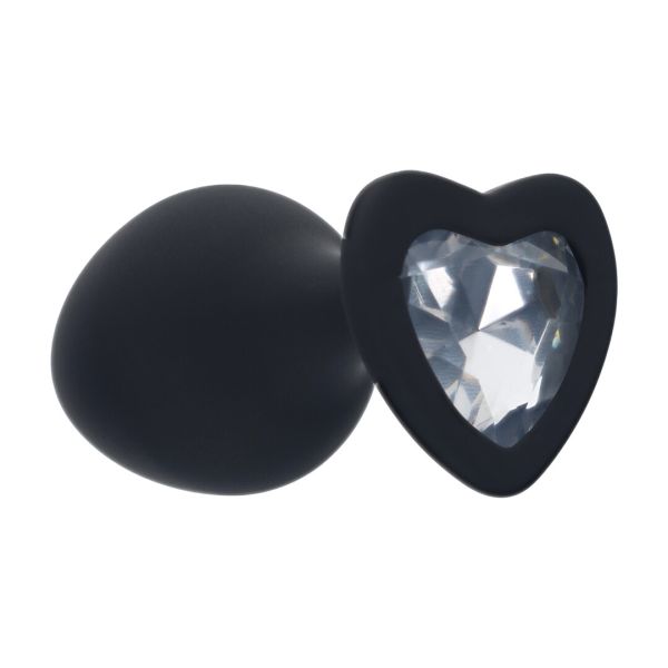 Ouch! Diamond Heart Plug anal moyen - Noir