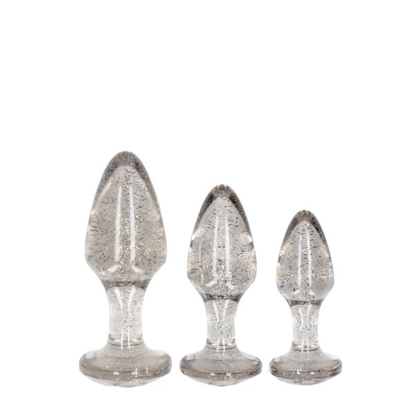 Ouch! Set di Butt Plug in Acrilico - Argento