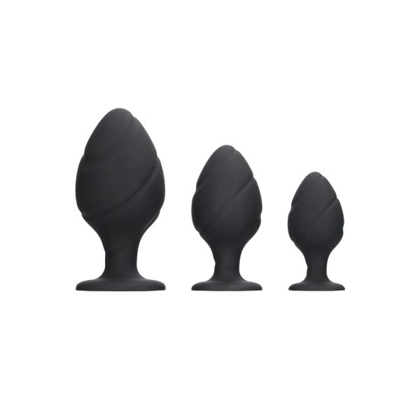 Ouch! Set Plug Anale a Spirale - Nero