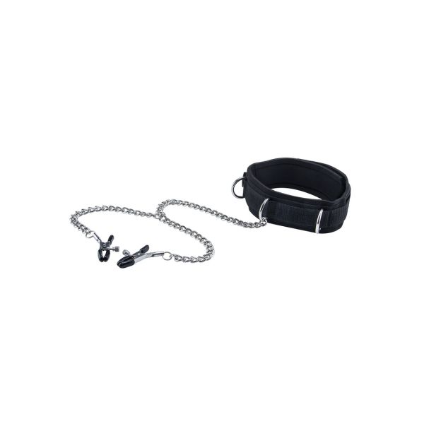 Ouch! Velcro Collar with Nipple Clamps