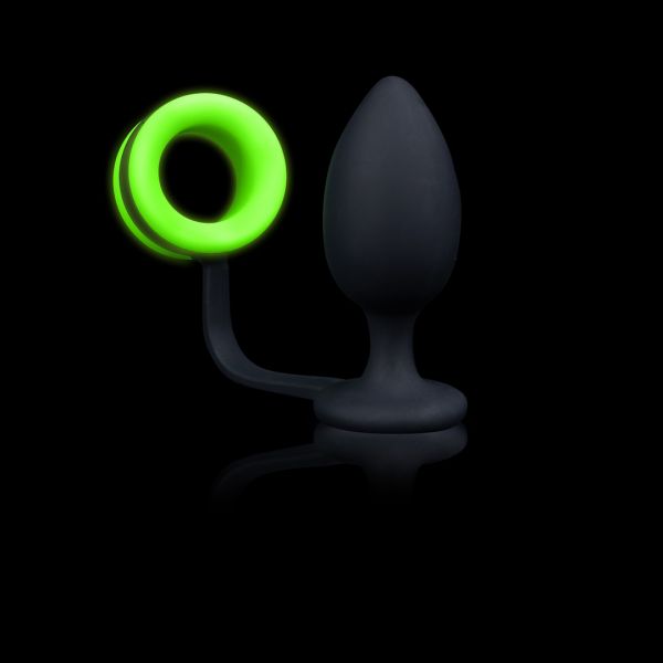 Ouch! Buttplug med penisring - Gløder i mørket