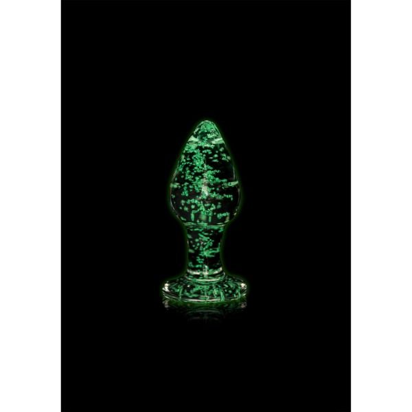 Ouch! Glas Buttplug - Glow in the Dark - Medium