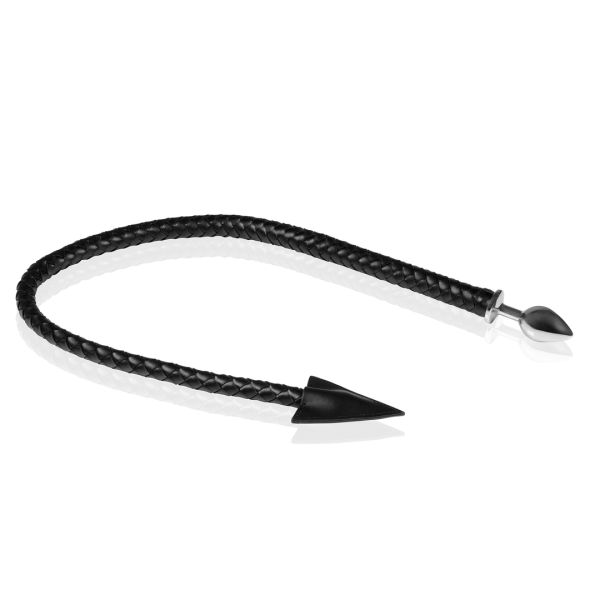 Ouch! Plug anal en acier Devil's Tail - Noir