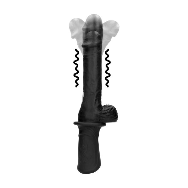Ouch! Machine sexuelle portative vibrante et va-et-vient en silicone liquide - Noir