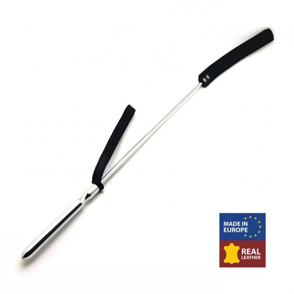 Red Leather Pejcz - Metal i skóra - 70,5 cm - Czarno-srebrny