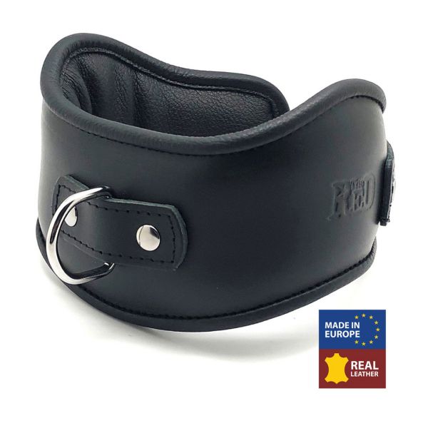 Red Leather Leather Collar - Black