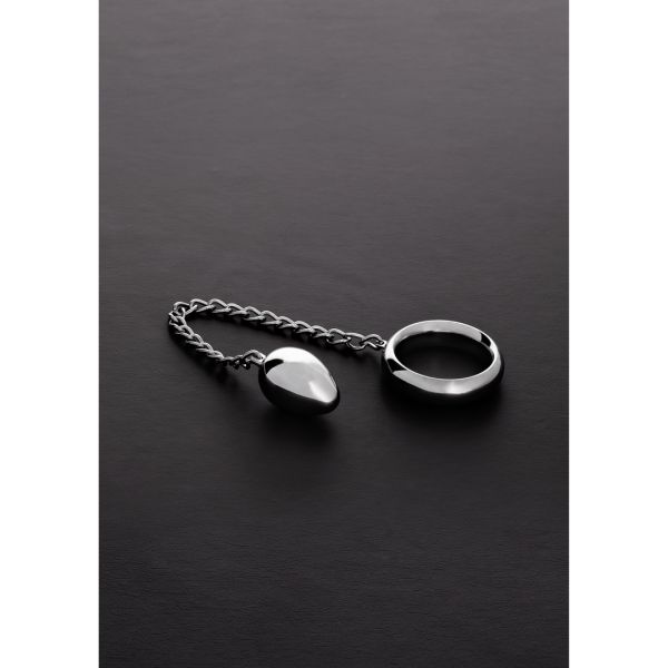 Steel by Shots Donut - Teräksinen penisrengas anaalihelillä - 40/40 mm