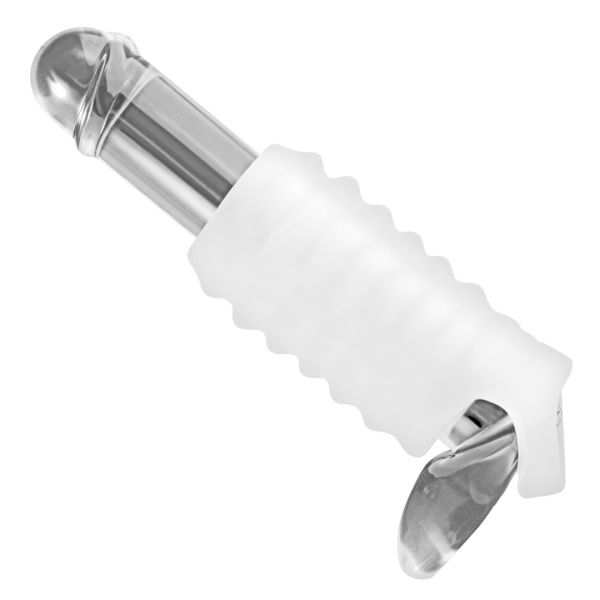 XR Brands Ribbed Stroker Sleeve with Ball Strap
