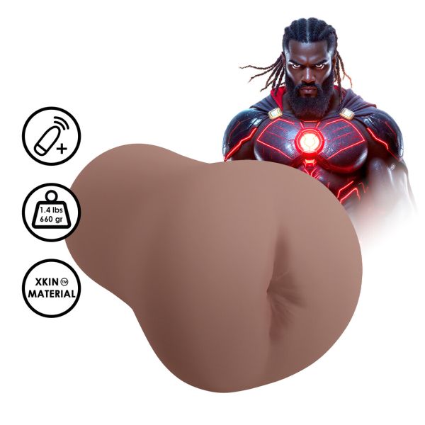 XKIN by Shots Superheroes Saber Vibrating Masturbator - Brun
