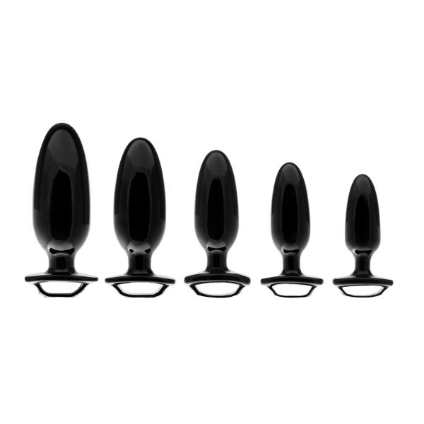 PerfectFitBrand Finger Grip Plug Starter Kit - Analpluggsett med fingergrep - Svart