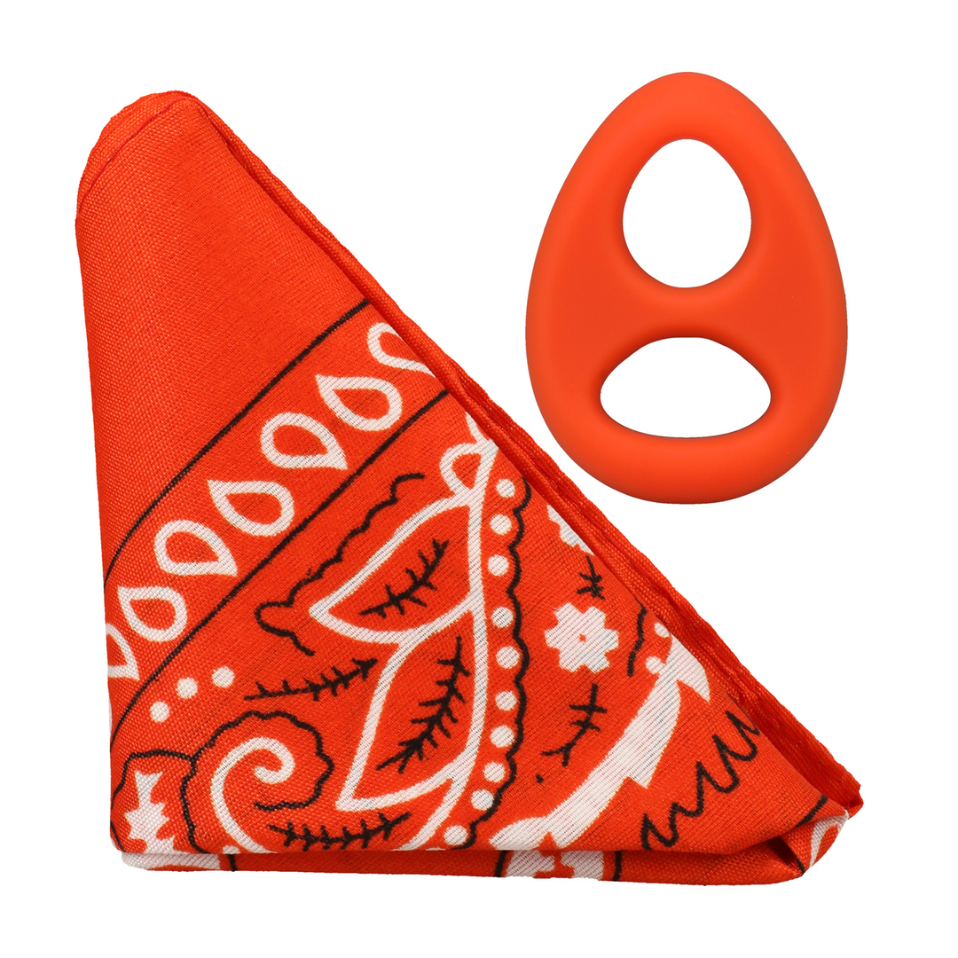 The Code - Silicone Cockring with Bandana - Orange