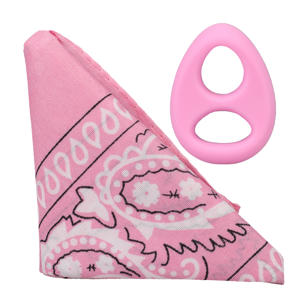 The Code - Silicone Cockring with Bandana - Pink