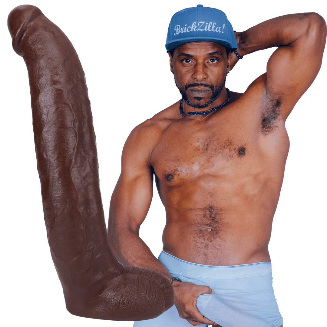 Brickzilla - Realistic ULTRASKYN Dildo - 33 cm - Chocolate