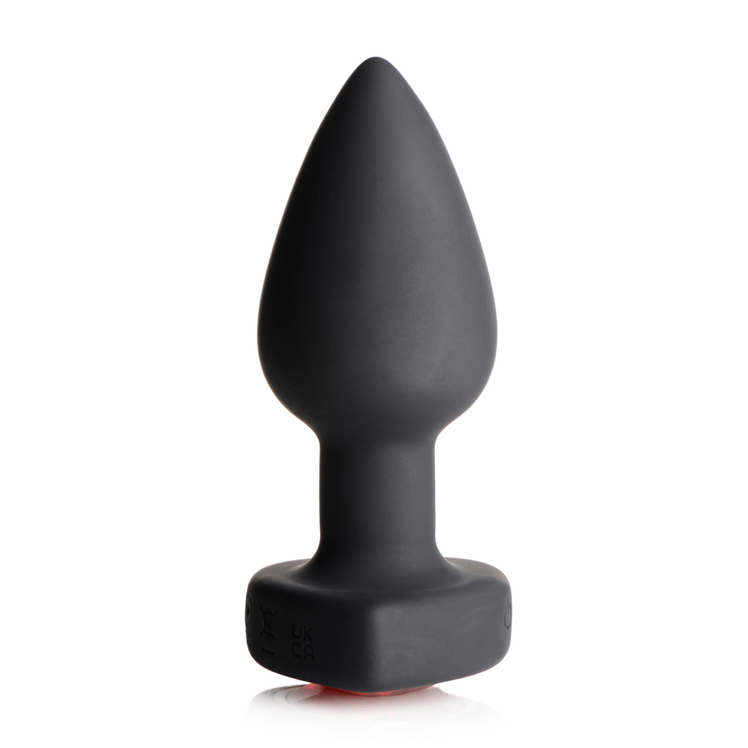 Silicone Vibrating Red Heart - Butt Plug with Remote - S - Image 3