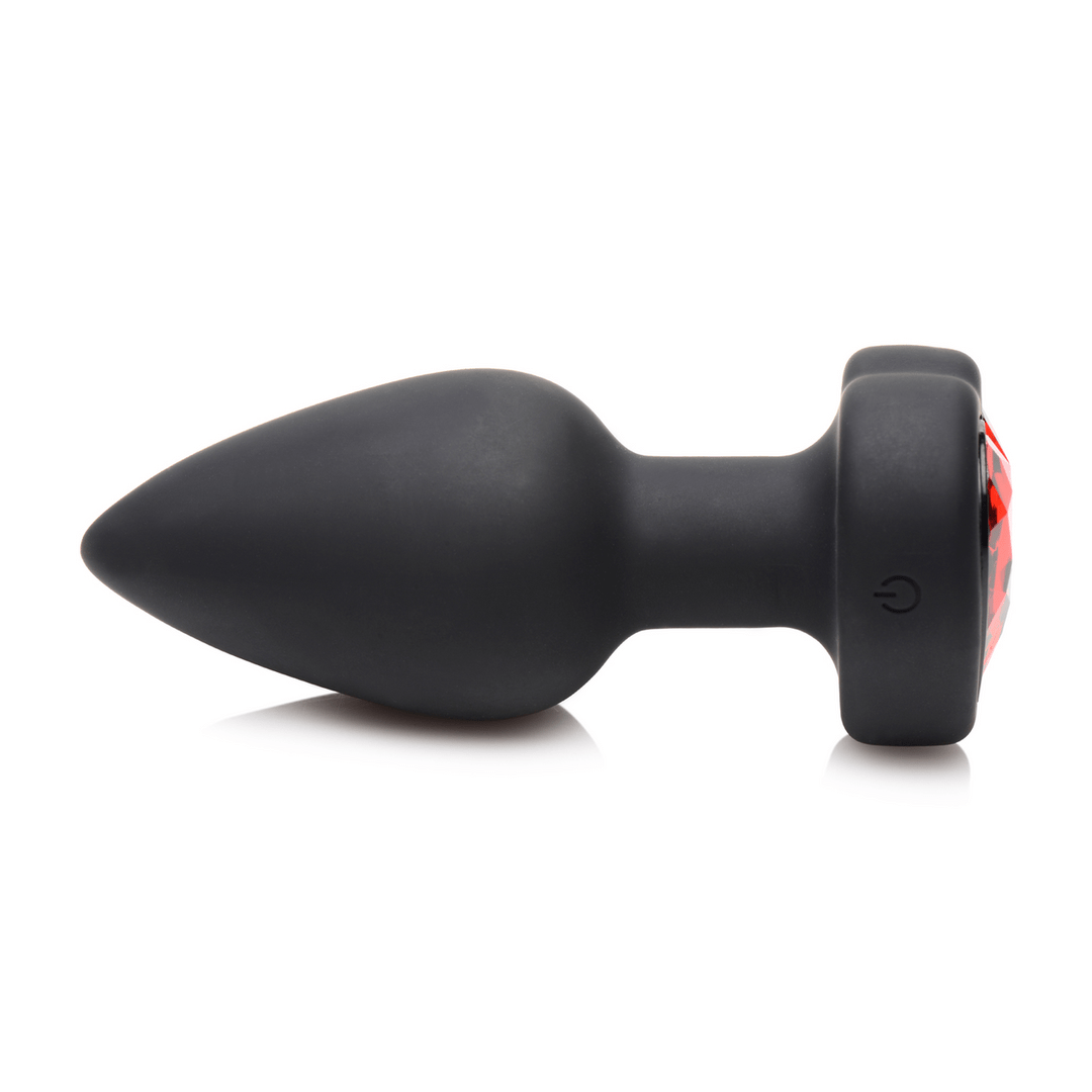 Silicone Vibrating Red Heart - Butt Plug with Remote - S - Image 4