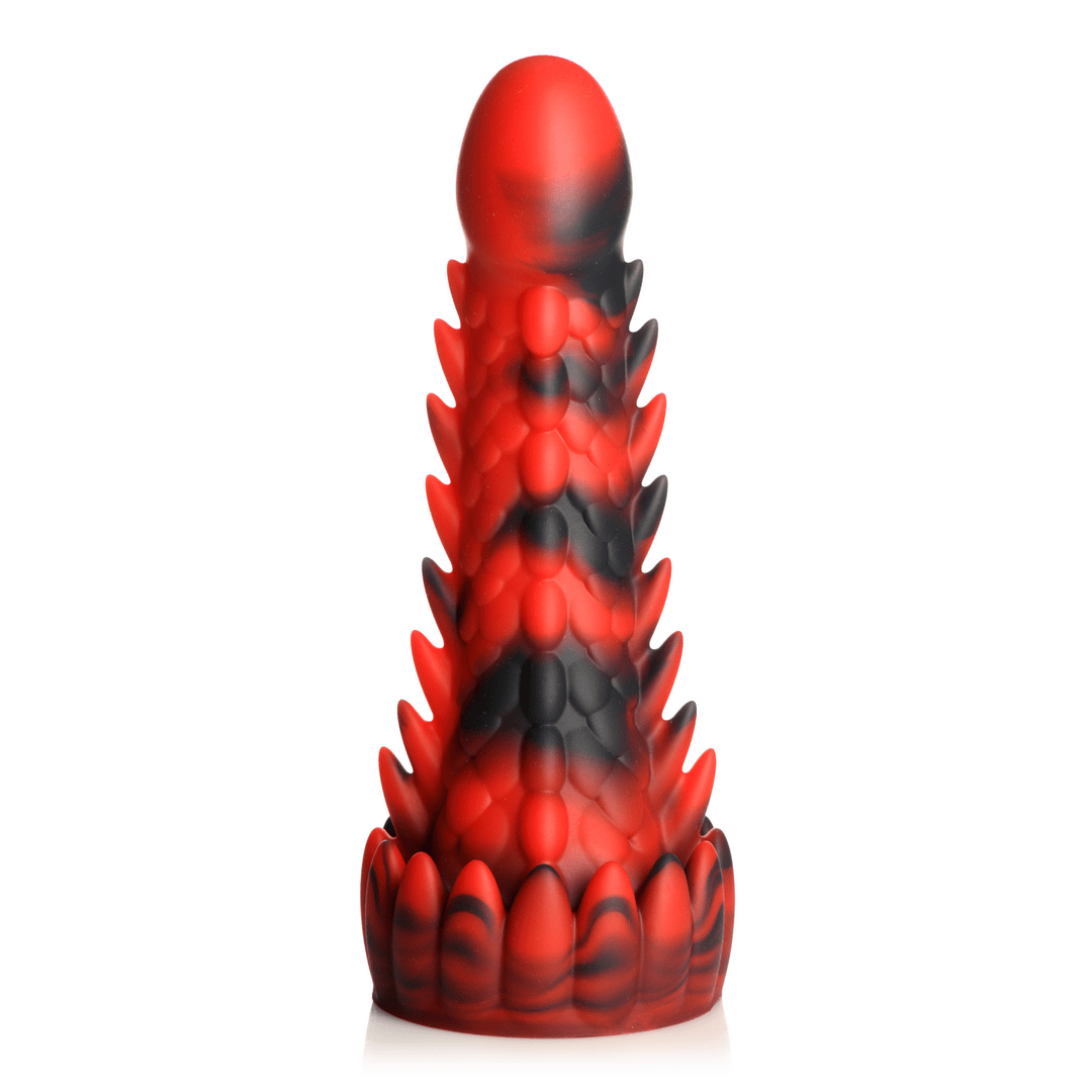 Demon Rising - Scaly Dragon Silicone Dildo - Red/Black - Image 3