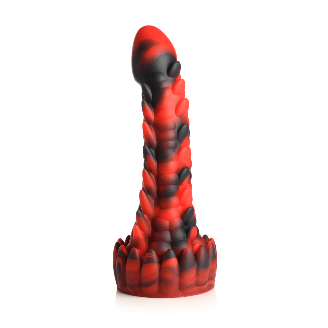 Demon Rising - Scaly Dragon Silicone Dildo - Red/Black - Image 5