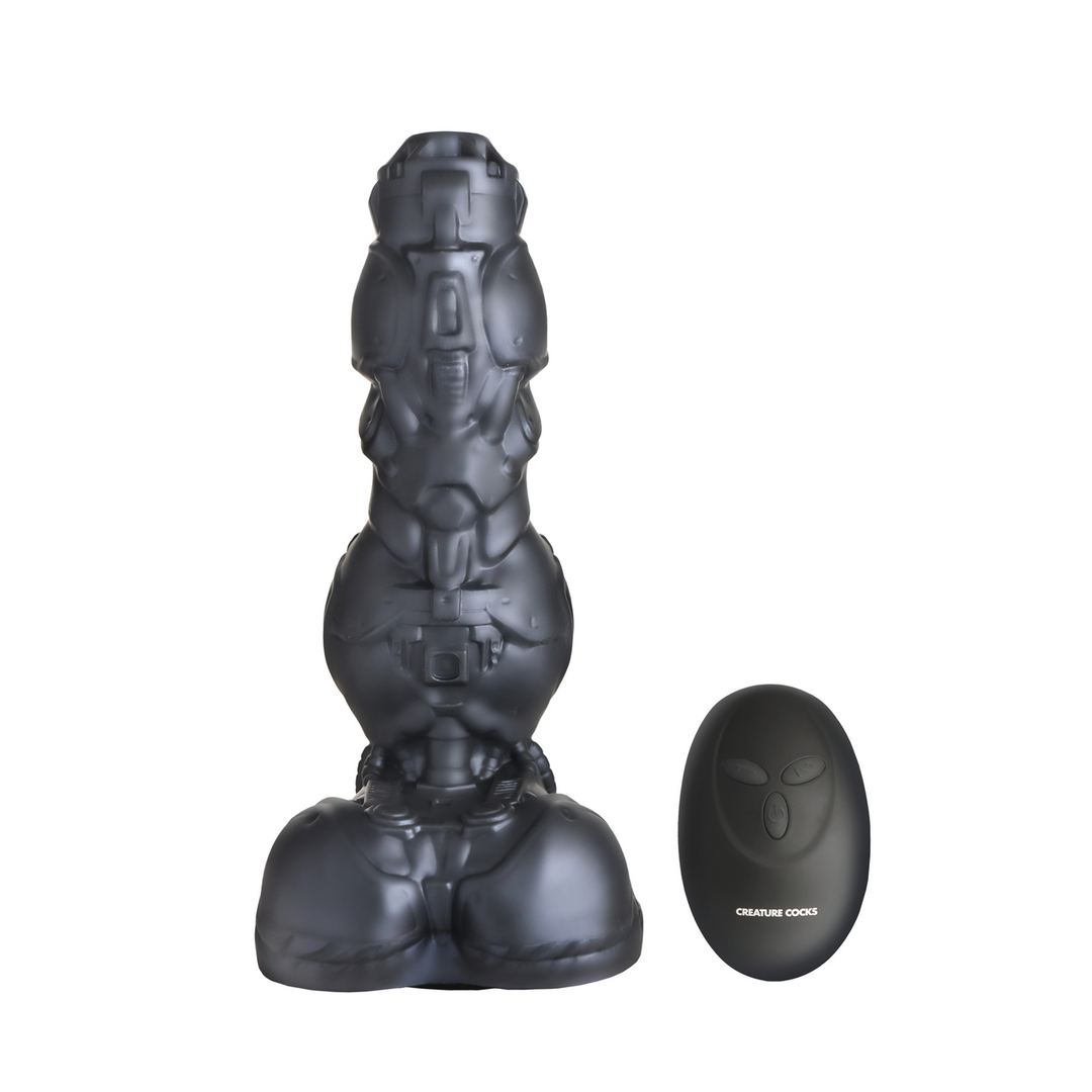 Thrusting and Vibrating Silicone Dildo