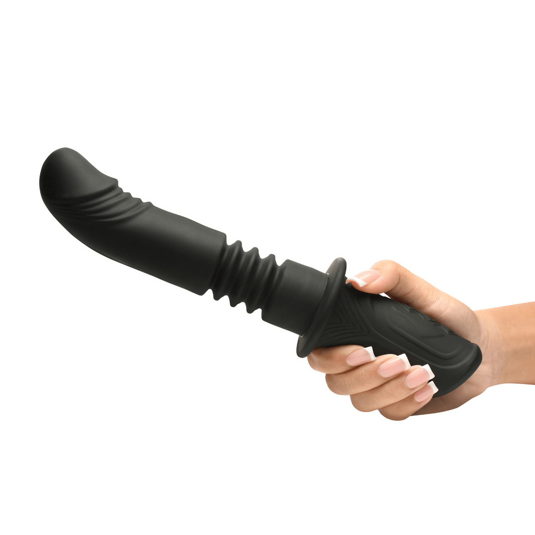 Power Thrust - Thrusting Silicone Vibrator - Black - Image 5