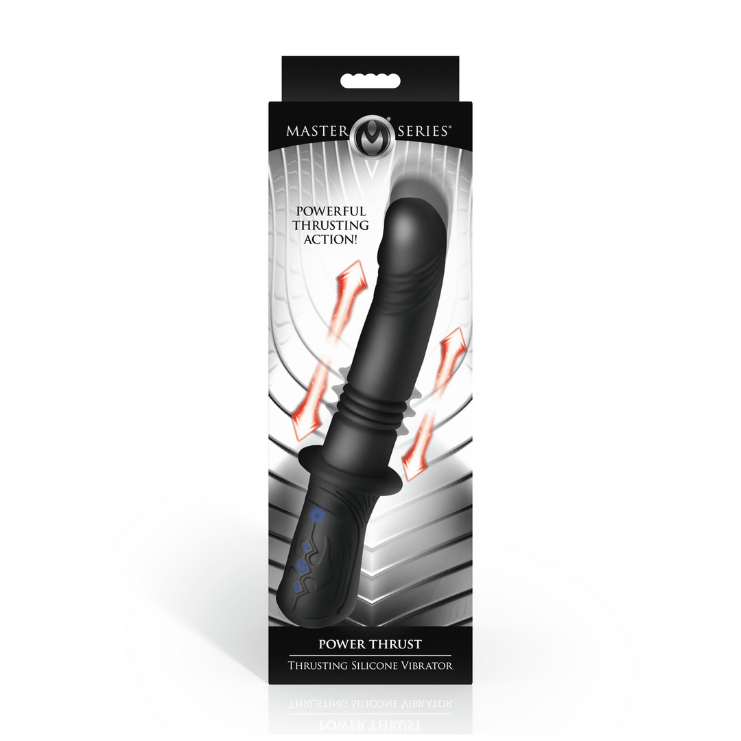 Power Thrust - Thrusting Silicone Vibrator - Black - Image 3