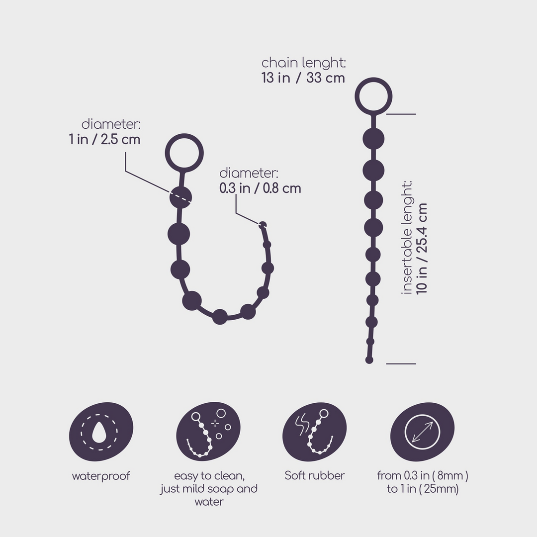 Basic Anal Beads - 10 Bead Chain - Black - Image 5