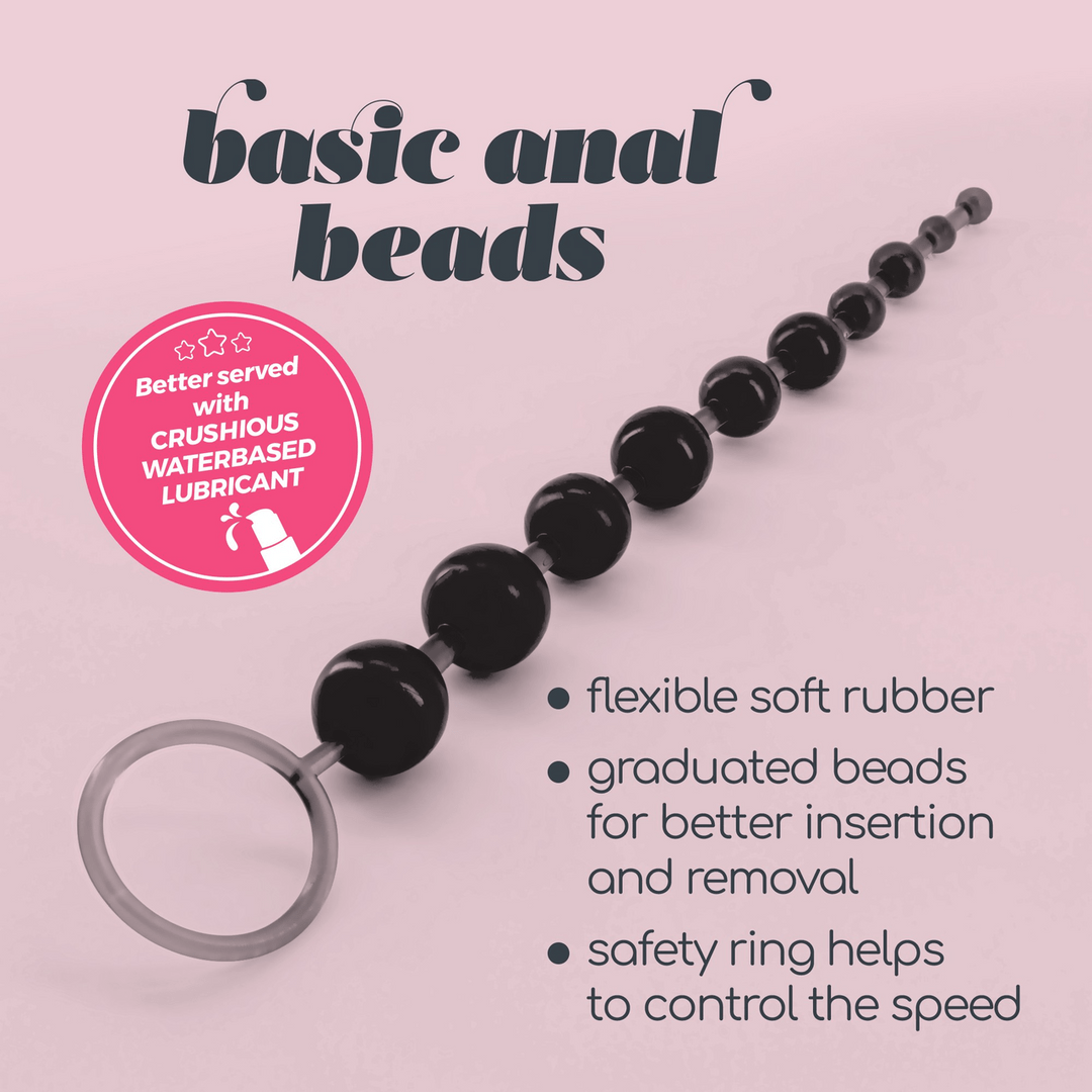 Basic Anal Beads - 10 Bead Chain - Black - Image 6