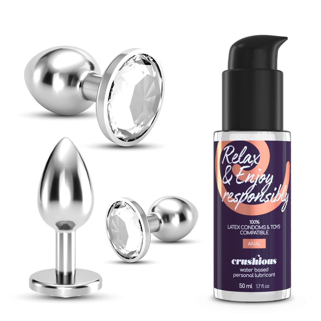 Bijou - Anal Wet Train Trio - 3 Jewel Plugs - Clear