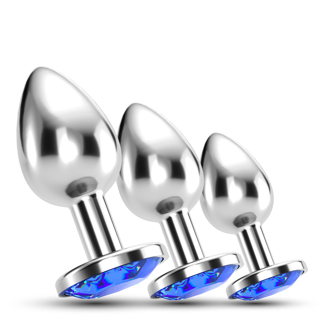 Bijou - Anal Train Trio - 3 Jewel Plugs - Blue