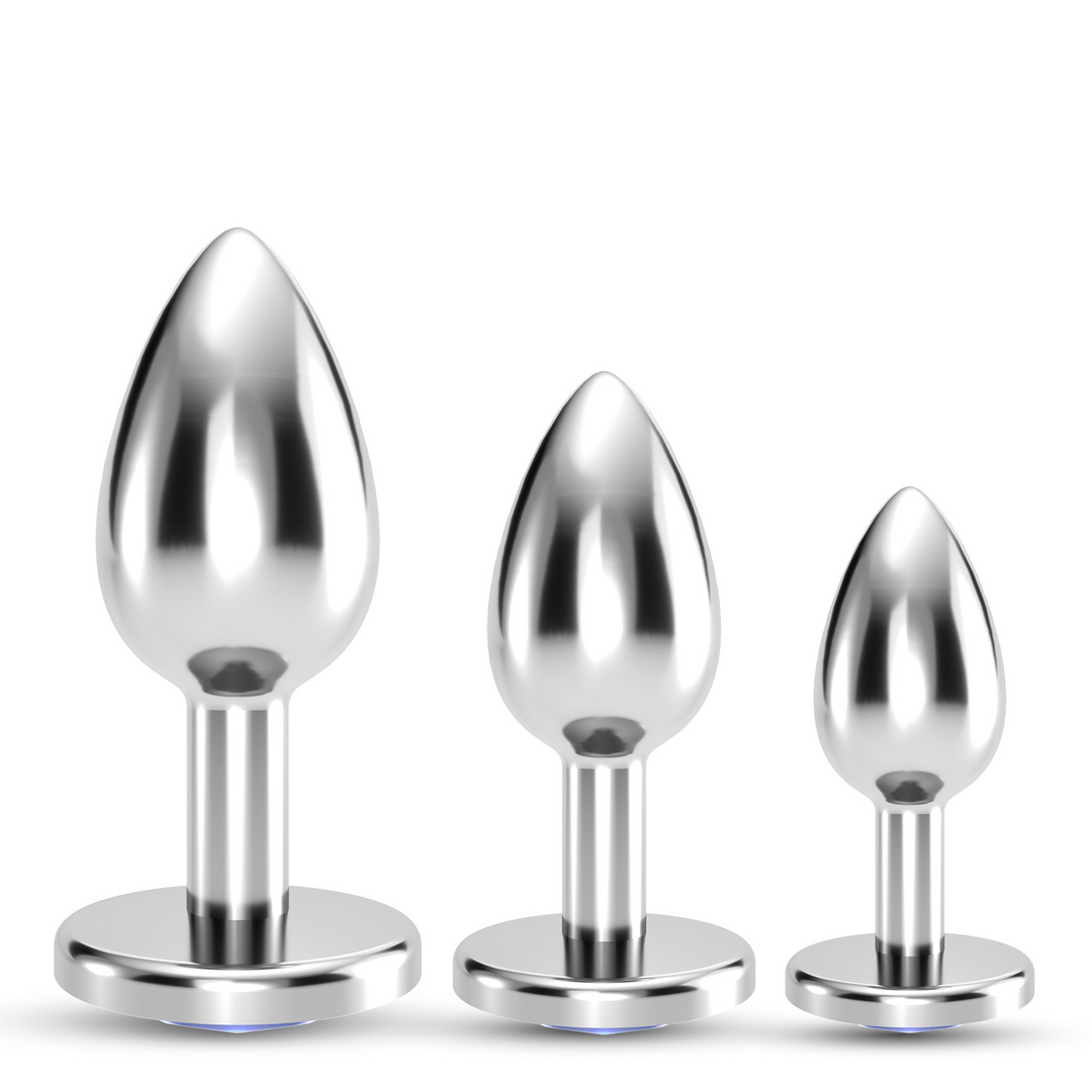 Bijou - Anal Wet Train Trio - 3 Jewel Plugs - Blue - Image 3