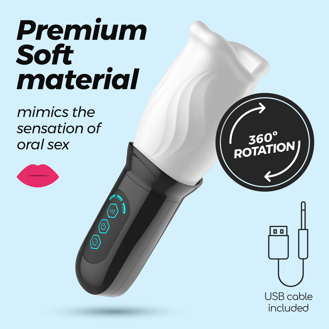 Fellatrix - Rotating Mouth Masturbator - White - Image 6
