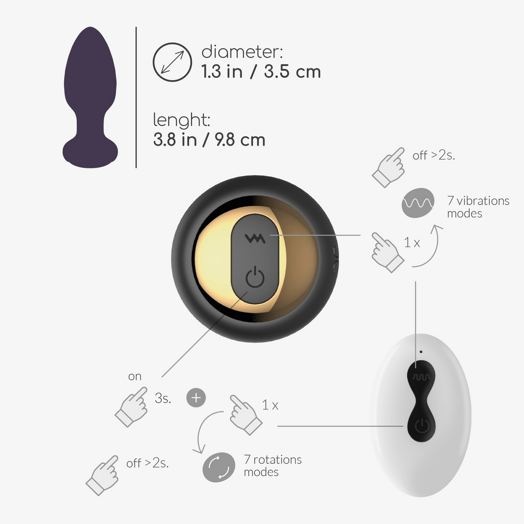 Twister - Rotating Anal Plug with Remote Control - Black - Image 6