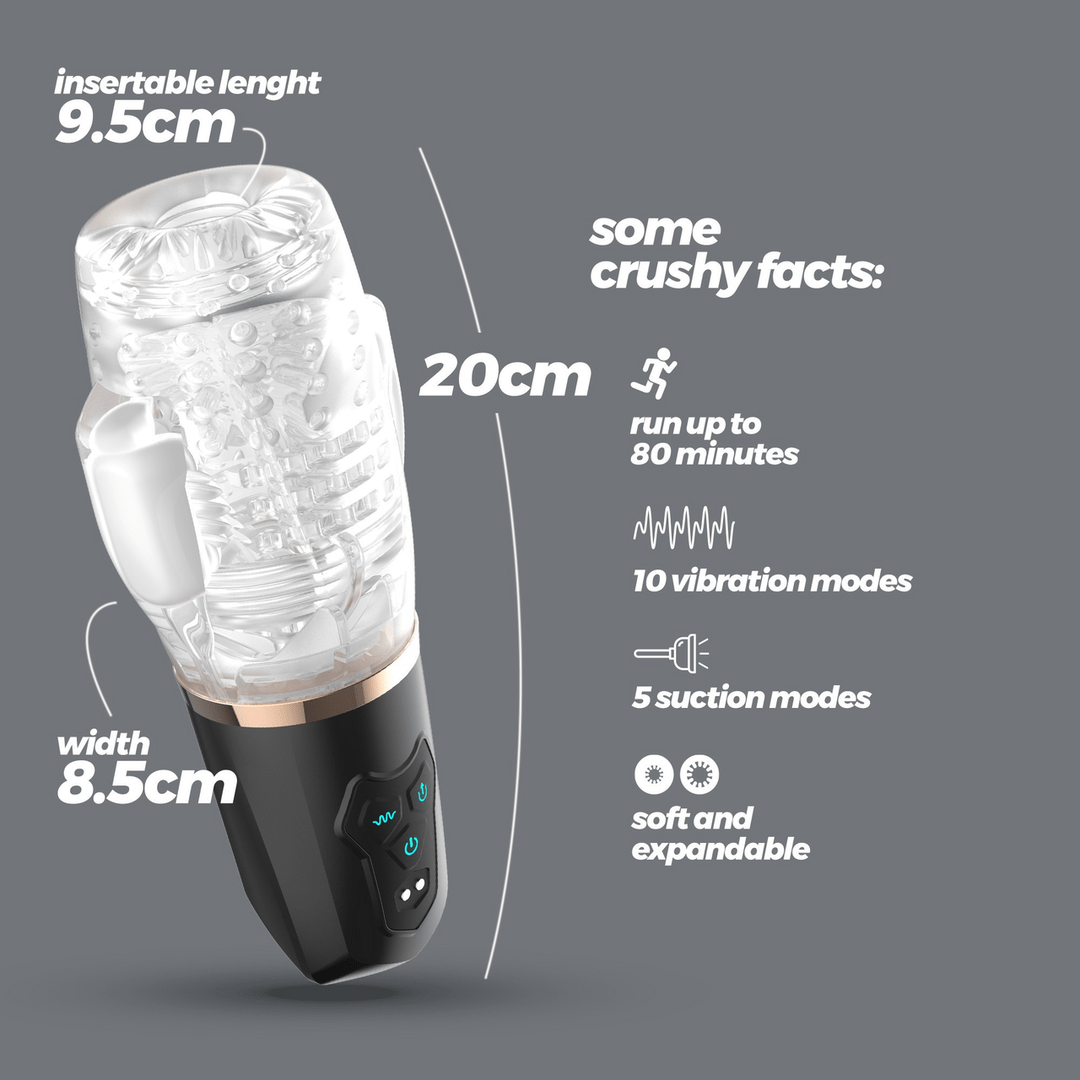 Quasar - Rechargeable Masturbator with Suction - Transparent - Image 6