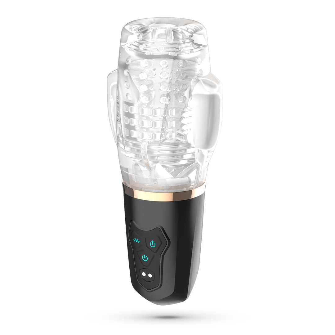 Quasar - Rechargeable Masturbator with Suction - Transparent - Image 4