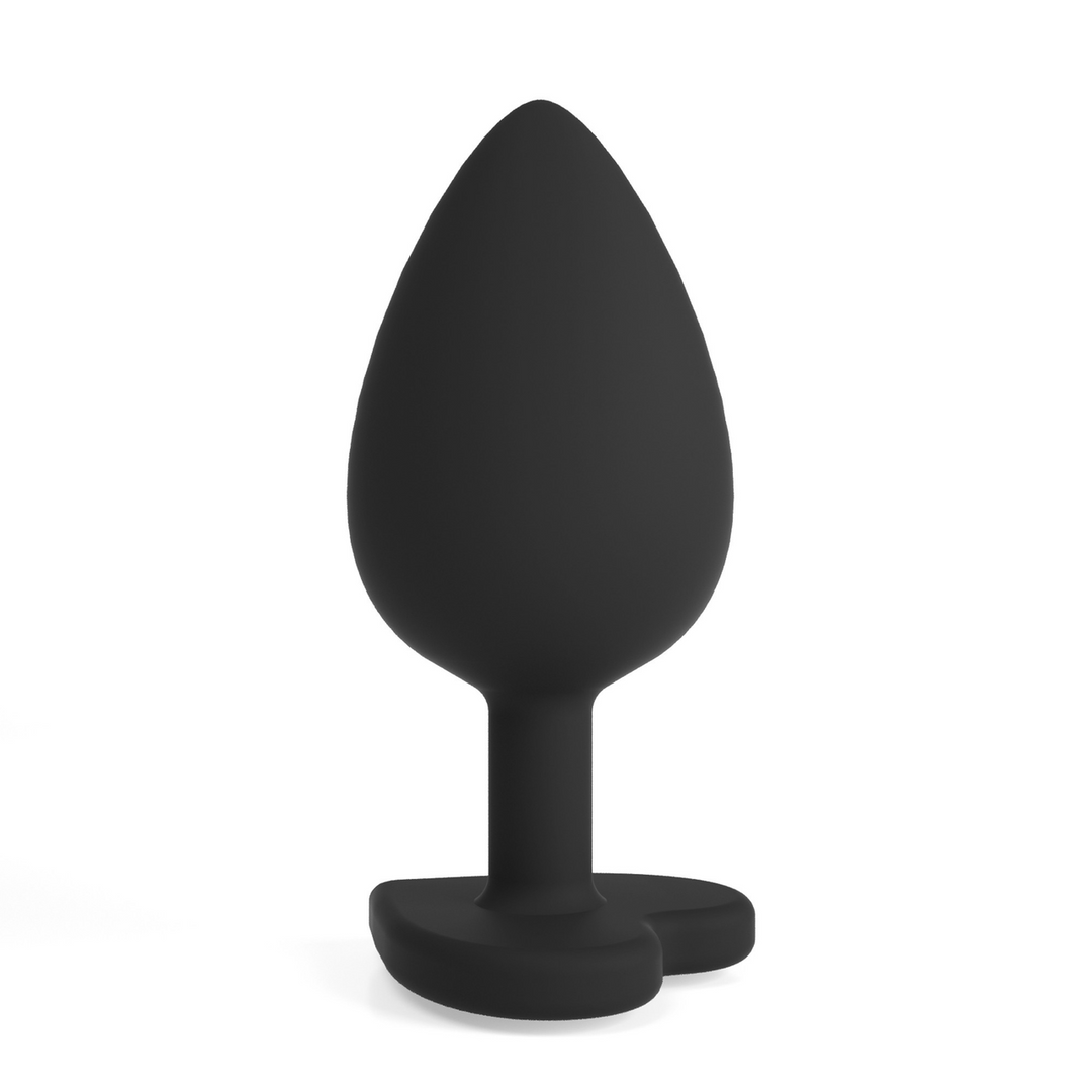 Cuore - Anal Plug with Four Interchangeable Jewels - Large - Black - Image 4
