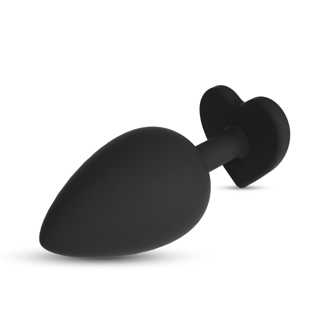 Cuore - Anal Plug with Four Interchangeable Jewels - Large - Black - Image 5