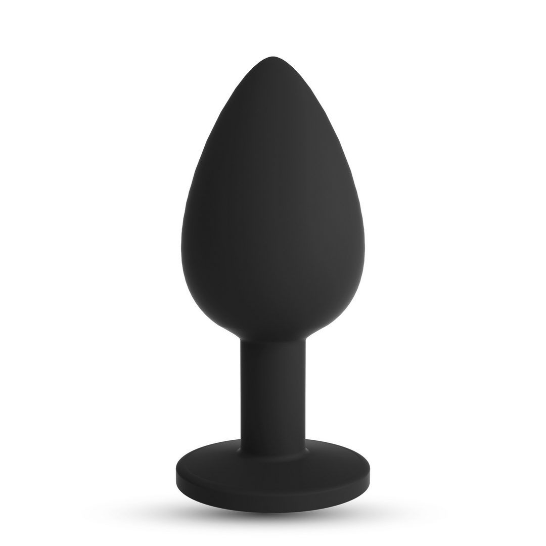 Camileo - Anal Plug with Four Interchangeable Jewels - Small - Black - Image 3