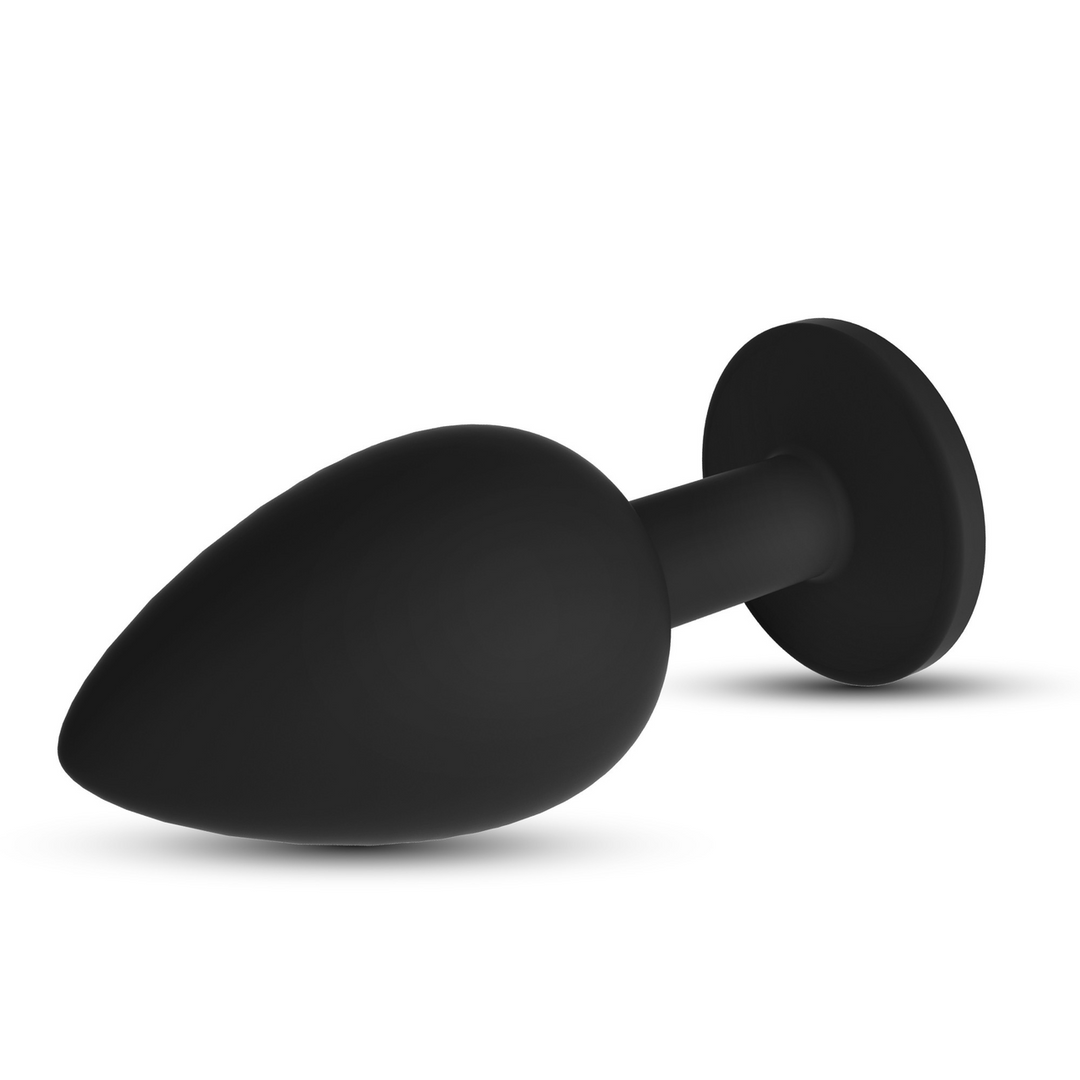 Camileo - Anal Plug with Four Interchangeable Jewels - Small - Black - Image 4