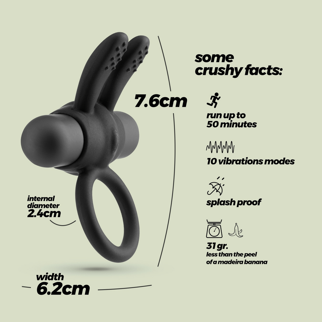 Pluto - Cockring with Vibrating Bullet - Black - Image 7