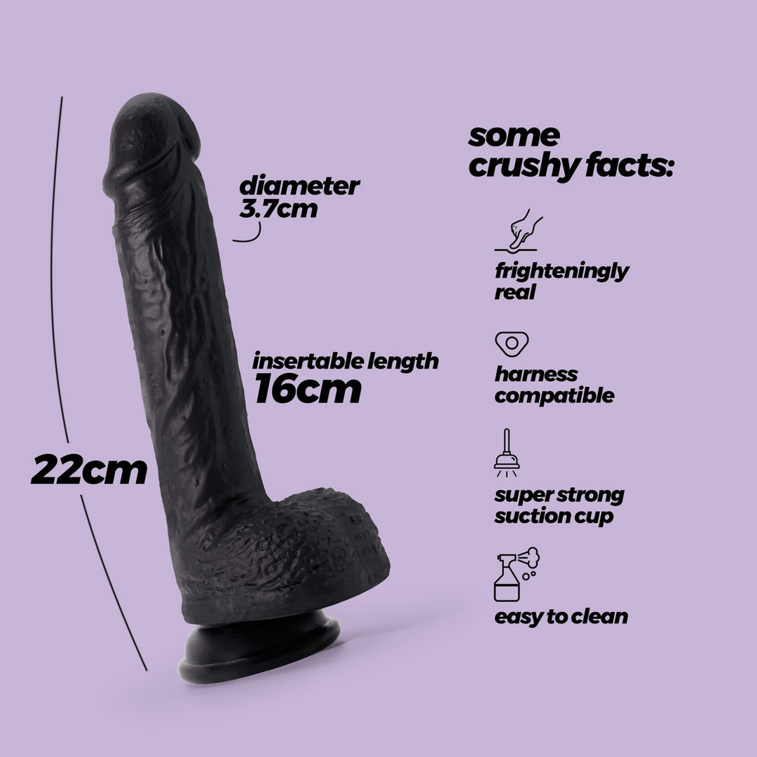 Inviktus - Liquid Silicone Dildo - 8 / 22 cm - Black - Image 7