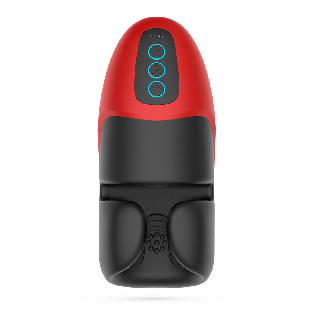 Pancho - Rechargeable Masturbator with Pressure - Red/Black