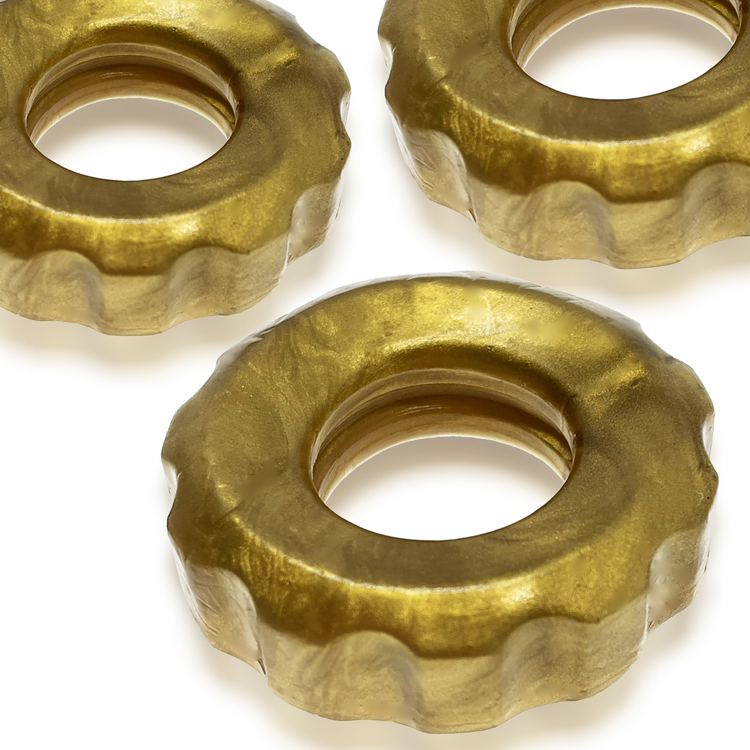 Super Huj - 3-pack Stretchy Cockrings - Bronze Metallic - Image 3