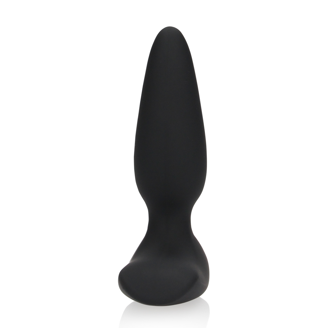 Smooth Vibrating Anal Plug with Remote - Licorice Black - Image 5