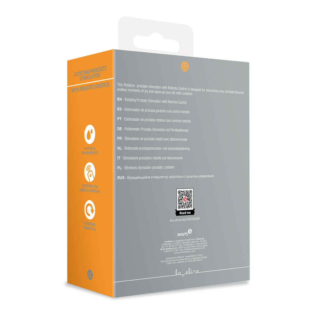 Rotating Prostate Stimulator with Remote Control - Gotham Grey - Image 3