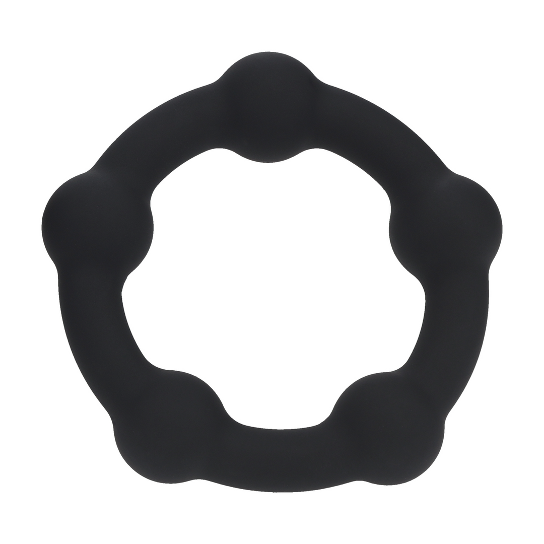 Beaded Silicone Cockring - S - 30mm - Black