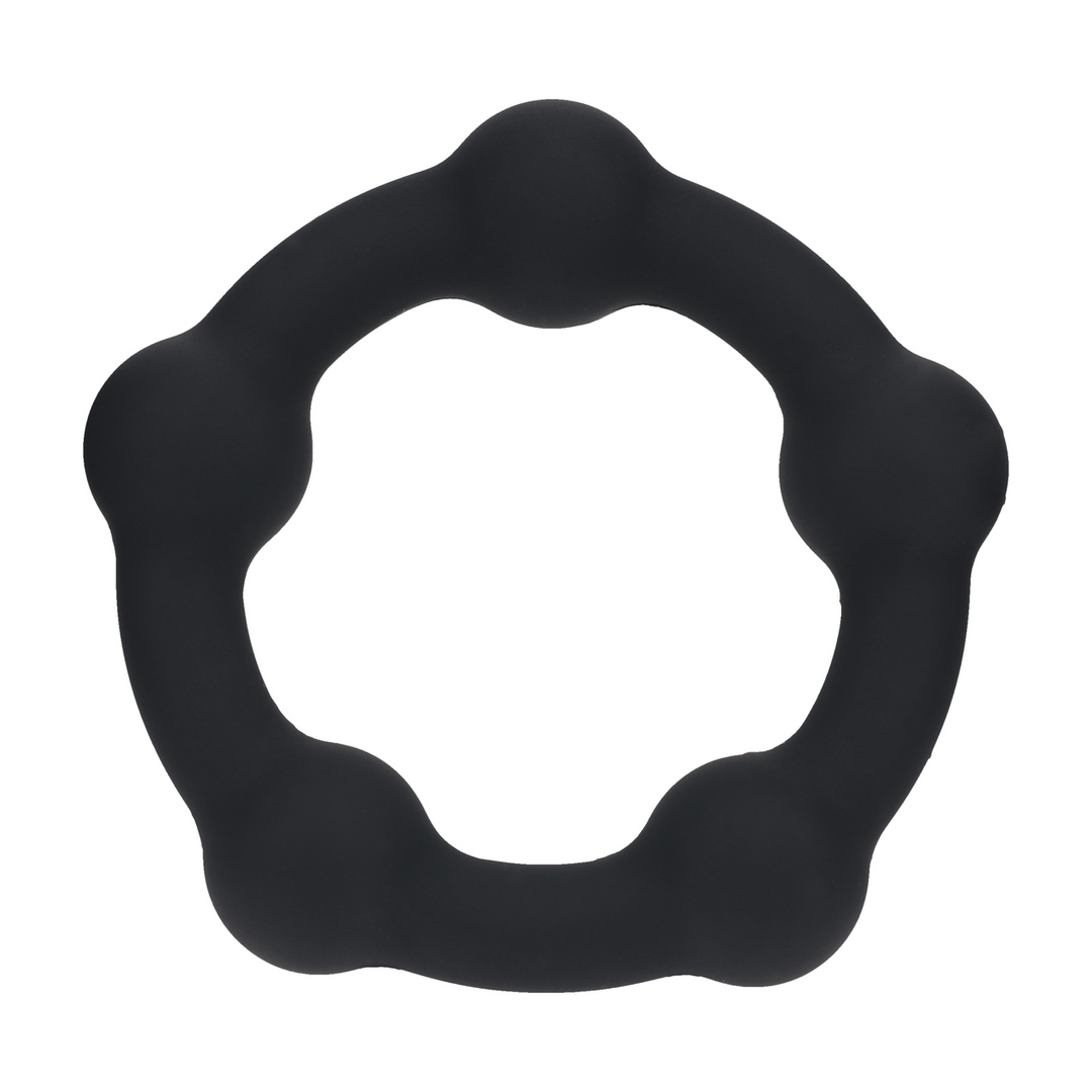Beaded Silicone Cockring - M - 35mm - Black