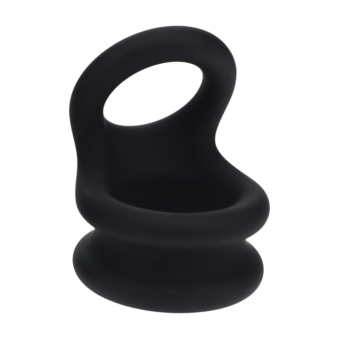 Wide Double O Silicone Cockring - S - Black