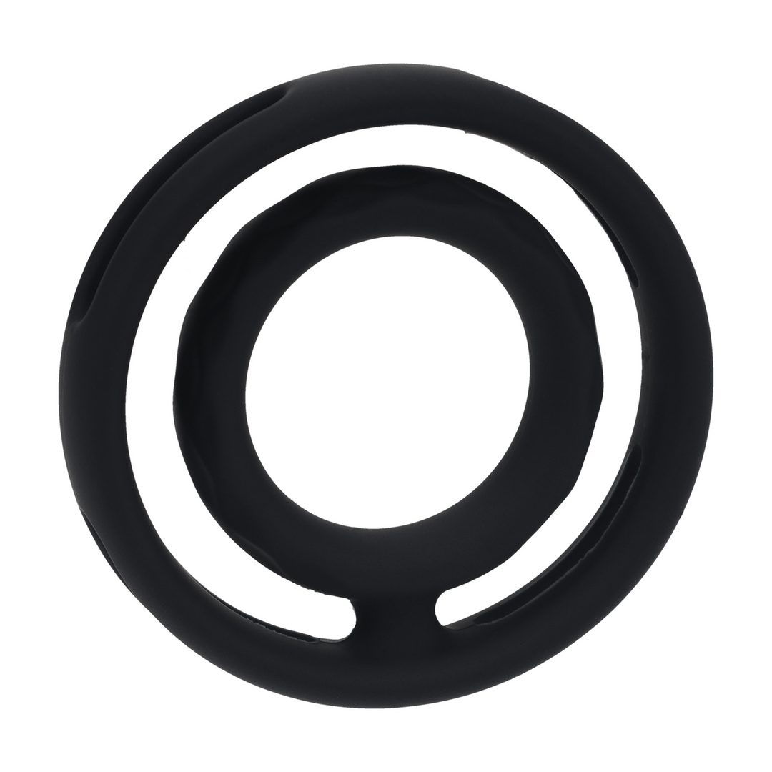 Classic Grooved Silicone Cock and Ball Ring - Black