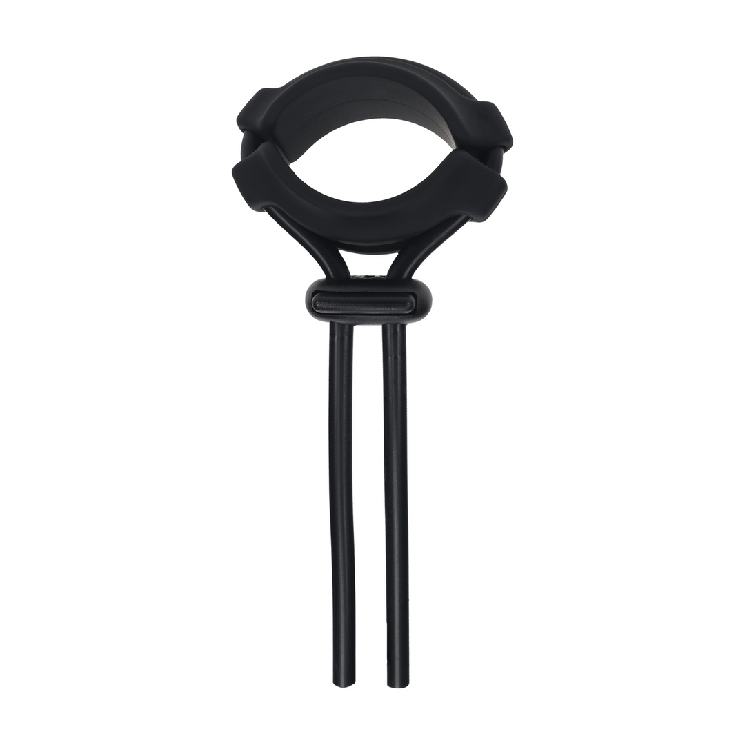 Detachable Wide Adjustable Silicone Lasso Cockring - 5mm - Black