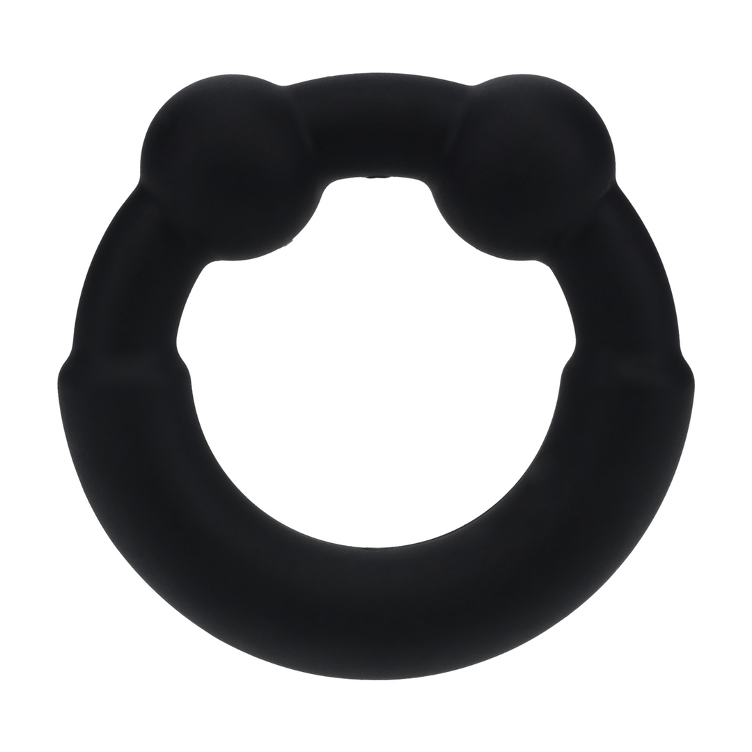 Metal and Silicone Cockring - Black